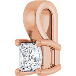 18K Rose Gold 3 mm Square Charm/Pendant Mounting – image 3