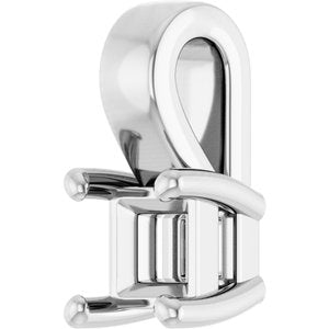 18K White Gold 3 mm Square Charm/Pendant Mounting – image 4