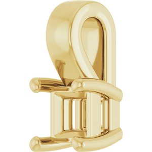 18K Yellow Gold 3 mm Square Charm/Pendant Mounting – image 4