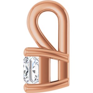 18K Rose Gold 3 mm Square Charm/Pendant Mounting – image 5
