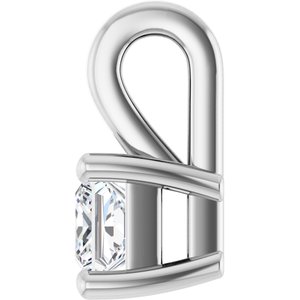 14K White Gold 3 mm Square Charm/Pendant Mounting – image 5