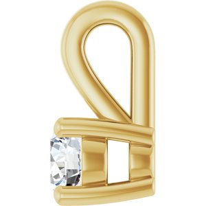 18K Yellow Gold 3.4 mm Round Charm/Pendant Mounting – image 5