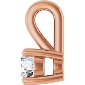 18K Rose Gold 3.4 mm Round Charm/Pendant Mounting – image 5