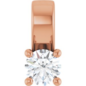 14K Rose Gold 3.4 mm Round Charm/Pendant Mounting