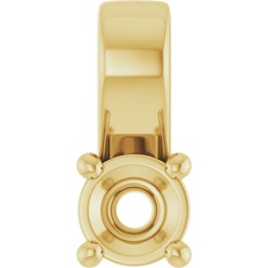 18K Yellow Gold 3.4 mm Round Charm/Pendant Mounting – image 2