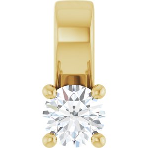 18K Yellow Gold 3.4 mm Round Charm/Pendant Mounting