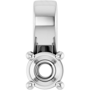 10K White Gold 3.4 mm Round Charm/Pendant Mounting – image 2