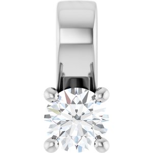 18K White Gold 3.4 mm Round Charm/Pendant Mounting