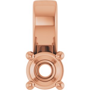 14K Rose Gold 3.4 mm Round Charm/Pendant Mounting – image 2