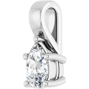 18K White Gold 8x5 mm Pear Charm/Pendant Mounting – image 3