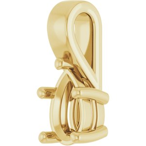 10K Yellow Gold 8x5 mm Pear Charm/Pendant Mounting – image 4