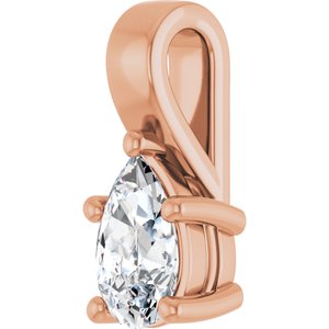 14K Rose Gold 8x5 mm Pear Charm/Pendant Mounting – image 3