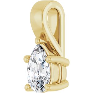 10K Yellow Gold 8x5 mm Pear Charm/Pendant Mounting – image 3