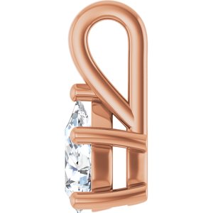 18K Rose Gold 8x5 mm Pear Charm/Pendant Mounting – image 5