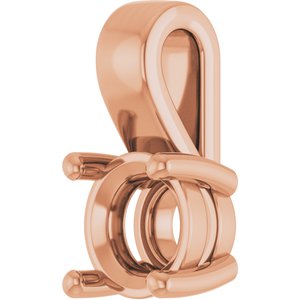 10K Rose Gold 5.8 mm Round Charm/Pendant Mounting – image 4