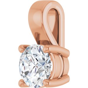 14K Rose Gold 5.8 mm Round Charm/Pendant Mounting – image 3