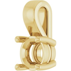 14K Yellow Gold 5.8 mm Round Charm/Pendant Mounting – image 4