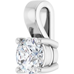 14K White Gold 5.8 mm Round Charm/Pendant Mounting – image 3