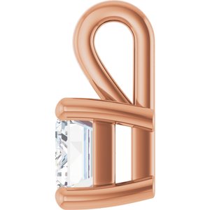 18K Rose Gold 7x5 mm Emerald Charm/Pendant Mounting – image 5