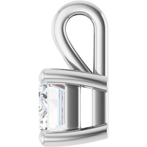 Platinum 7x5 mm Emerald Charm/Pendant Mounting – image 5