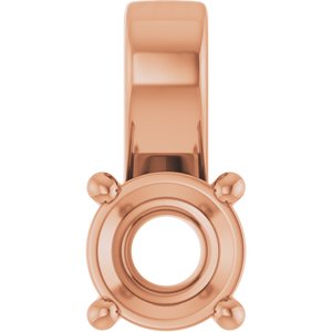 10K Rose Gold 5.2 mm Round Charm/Pendant Mounting – image 2