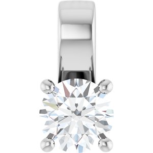 10K White Gold 5.2 mm Round Charm/Pendant Mounting