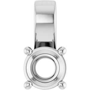 14K X1 White Gold 5.2 mm Round Charm/Pendant Mounting – image 2