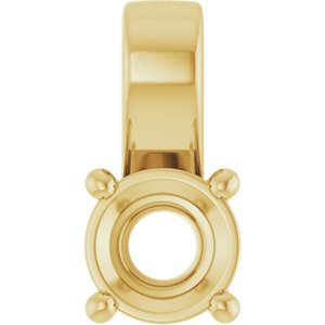 14K Yellow Gold 5.2 mm Round Charm/Pendant Mounting – image 2
