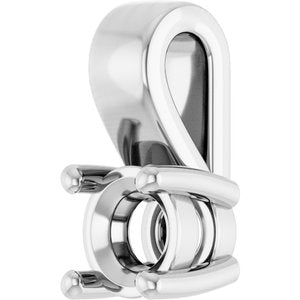10K White Gold 3.8 mm Round Charm/Pendant Mounting – image 4