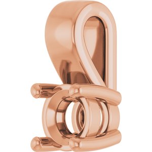 18K Rose Gold 3.8 mm Round Charm/Pendant Mounting – image 4