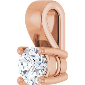 18K Rose Gold 3.8 mm Round Charm/Pendant Mounting – image 3