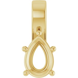 14K Yellow Gold 10x7 mm Pear Charm/Pendant Mounting – image 2
