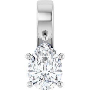 14K White Gold 10x7 mm Pear Charm/Pendant Mounting