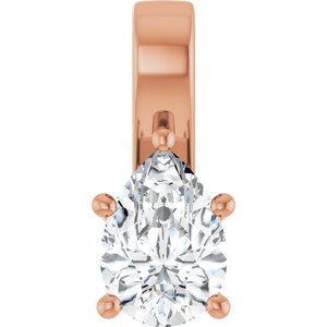 14K Rose Gold 10x7 mm Pear Charm/Pendant Mounting