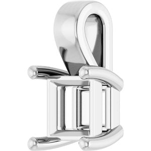 14K X1 White Gold 5.5 mm Square Charm/Pendant Mounting – image 4