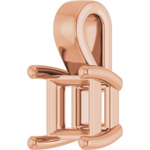 14K Rose Gold 5.5 mm Square Charm/Pendant Mounting – image 4