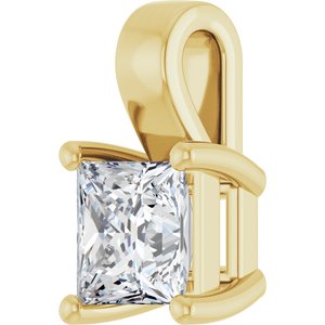 14K Yellow Gold 5.5 mm Square Charm/Pendant Mounting – image 3