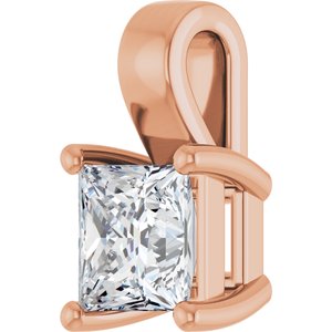 10K Rose Gold 5.5 mm Square Charm/Pendant Mounting – image 3