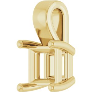14K Yellow Gold 5.5 mm Square Charm/Pendant Mounting – image 4