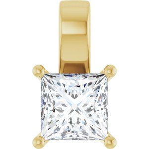 10K Yellow Gold 6.5 mm Square Charm/Pendant Mounting
