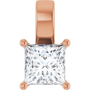 10K Rose Gold 6.5 mm Square Charm/Pendant Mounting