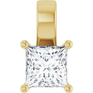 10K Yellow Gold 6 mm Square Charm/Pendant Mounting
