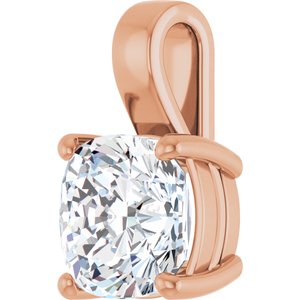 18K Rose Gold 11 mm Cushion Charm/Pendant Mounting – image 3