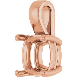 10K Rose Gold 11 mm Cushion Charm/Pendant Mounting – image 4