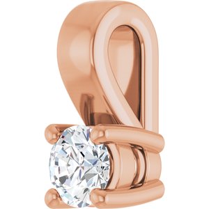 10K Rose Gold 3 mm Round Charm/Pendant Mounting – image 3