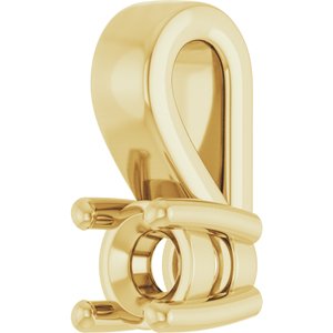 14K Yellow Gold 3 mm Round Charm/Pendant Mounting – image 4