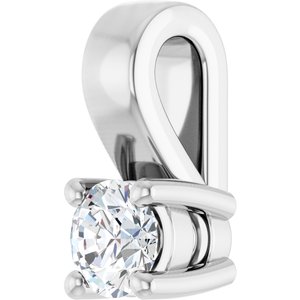 18K White Gold 3 mm Round Charm/Pendant Mounting – image 3