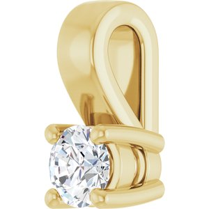 14K Yellow Gold 3 mm Round Charm/Pendant Mounting – image 3