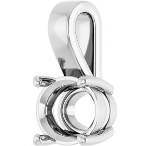 10K White Gold 10x8 mm Oval Charm/Pendant Mounting – image 4