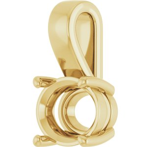 14K Yellow Gold 10x8 mm Oval Charm/Pendant Mounting – image 4